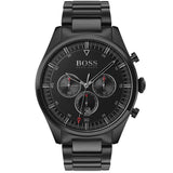 Hugo Boss Pioneer Chronograph Black Dial Black Steel Strap Watch for Men - 1513714