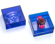 Versace Icon Active Chronograph Black Dial Pink Rubber Strap Watch For Men - VEZ700221