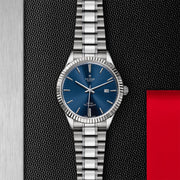 Tudor Style Automatic Blue Dial Silver Steel Strap Watch for Men - M12710-0013