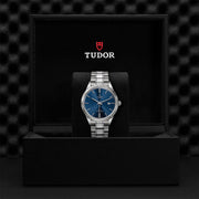 Tudor Style Automatic Blue Dial Silver Steel Strap Watch for Men - M12710-0013