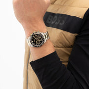 Hugo Boss Hero 2.0 Chronograph Black Dial Two Tone Steel Strap Watch for Men - 1514269