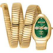 Just Cavalli Cosenza Green Dial Gold Steel Strap Watch for Women - JC1L232M0035