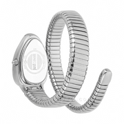 Just Cavalli Serpente Metallica Black Dial Silver Steel Strap Watch for Women - JC1L208M0025