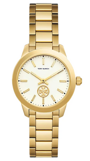 Tory Burch Collins White Dial Gold Steel Strap Watch for Women - TBW1300