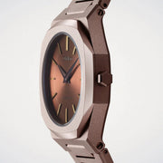 D1 Milano Ultra Thin Brown Dial Brown Steel Strap Watch for Women - D1-UTBL38