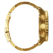 Nixon 48-20 Chrono Gold Dial Gold Steel Strap Watch for Men - A486-502