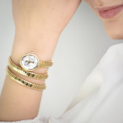 Just Cavalli After Party Silver Dial Gold Steel Strap Watch for Women - JC1L269M0025