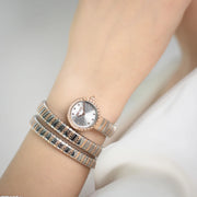 Just Cavalli Enchanting Silver Dial Two Tone Steel Strap Watch for Women - JC1L302M0065