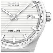 Hugo Boss Candor Automatic White Dial Silver Steel Strap Watch for Men - 1514186