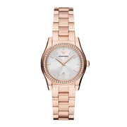 Emporio Armani Federica Analog Mother of Pearl Dial Rose Gold Steel Strap Watch for Women - AR11558