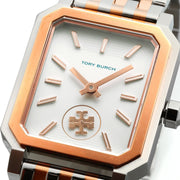 Tory Burch Robinson White Dial Two Tone Steel Strap Watch for Women - TBW1509
