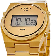 Tissot PRX Digital Quartz Gold Dial Gold Steel Strap Watch for Men - T137.463.33.020.00