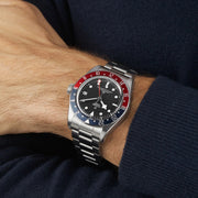 Tudor Black Bay GMT Black Dial Silver Steel Strap Watch for Men - M79830RB-0001