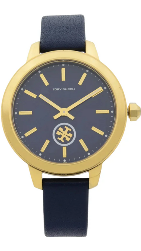 Tory Burch Collins Quartz Blue Dial Blue Leather Strap Watch for Women Tory Burch Collins Quartz Blue Dial Blue Leather Strap Watch for Women