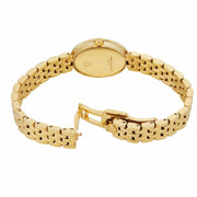 Tory Burch Oval White Dial Gold Steel Strap Watch for Women - TBW6032
