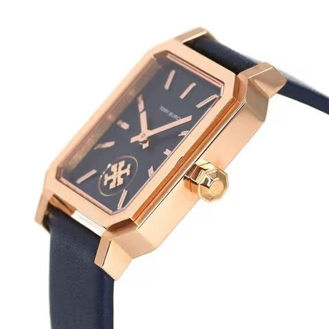 Tory Burch Robinson Quartz Blue Dial Blue Leather Strap Watch for Wome