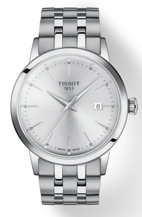 Tissot Classic Dream Silver Dial Silver Steel Strap Watch for Men - T129.410.11.031.00