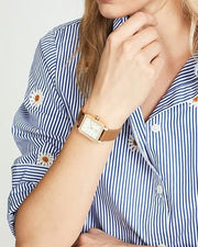 Tory Burch Robinson White Dial Brown Leather Strap Watch for Women - TBW1503