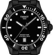 Tissot Seastar 1000 Quartz Black Dial Black Steel Strap Watch for Men - T120.410.33.051.00