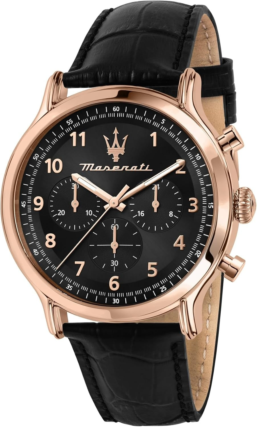 Maserati Epoca Limited Edition Chronograph Black Dial Black Leather Strap Watch for Men - R8871618015