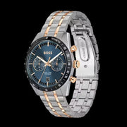 Hugo Boss Tourmaster Chronograph Blue Dial Two Tone Steel Strap Watch for Men - 1514288