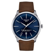 Tissot Chemin des Tourelles Automatic Powermatic 80 Blue Dial Brown Leather Strap Watch for Men - T139.407.16.041.00