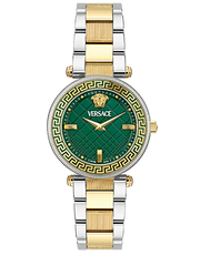 Versace Reve Analog Green Dial Two Tone Steel Strap Watch for Women - VE8B00524