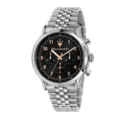 Maserati Epoca Chronograph Limited Edition Black Dial Silver Steel Strap Watch for Men - R8873618029