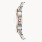 Tory Burch Collins White Dial Two Tone Steel Strap Watch for Women - TBW1305