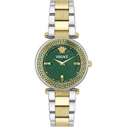 Versace Reve Analog Green Dial Two Tone Steel Strap Watch for Women - VE8B00524