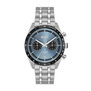 Hugo Boss Tourmaster Chronograph Blue Dial Silver Steel Strap Watch for Men - 1514286