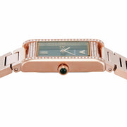 Emporio Armani Genni Green Dial Rose Gold Steel Strap Watch for Women - AR11641