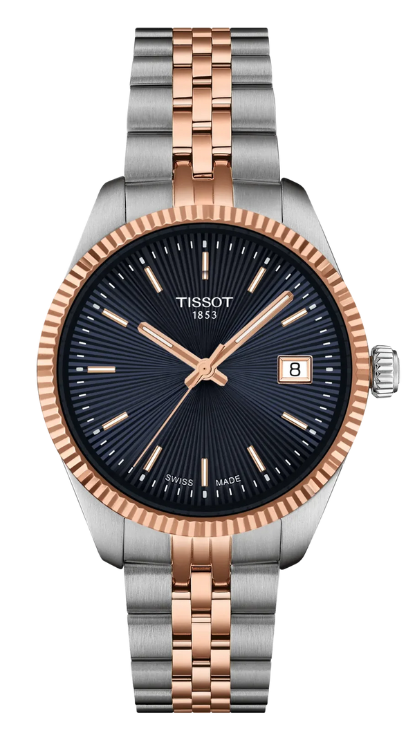Tissot Ballade Quartz Blue Dial Two Tone Steel Strap Watch for Women - T156.210.22.041.00