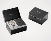 D1 Milano Ultra Thin Silver Dial Two Tone Steel Strap Watch for Women - D1-UTBL34