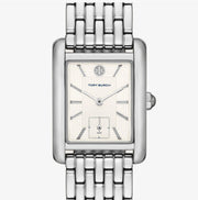 Tory Burch Eleanor White Dial Silver Steel Strap Watch for Women - TBW1069