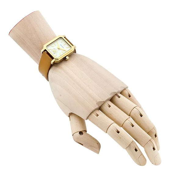 Tory Burch Robinson White Dial Brown Leather Strap Watch for Women
