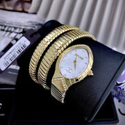 Just Cavalli Classico Lungo White Dial Gold Steel Strap Watch for Women - JC1L248M0025