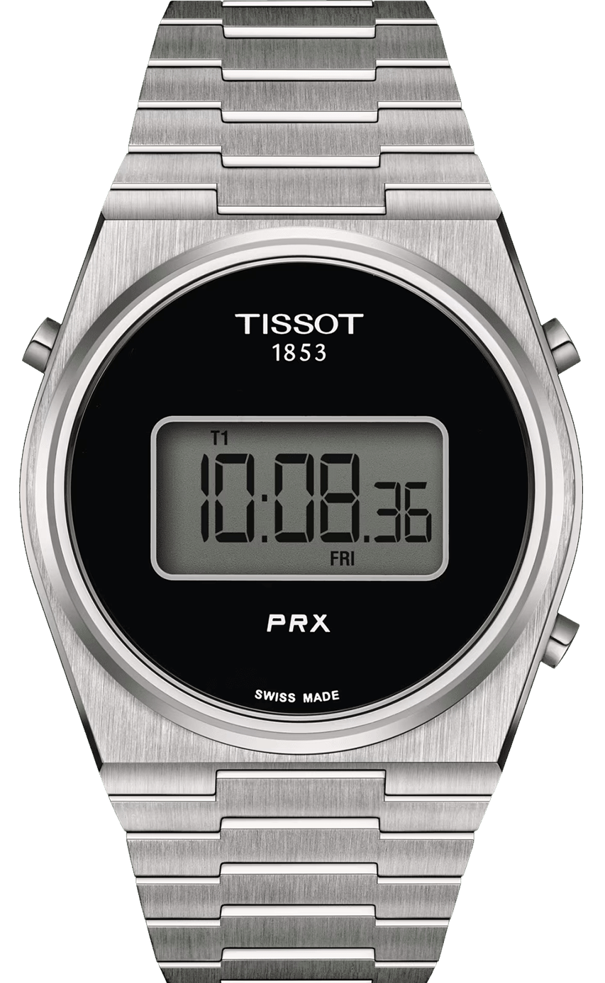 Tissot Digital Quartz Black Dial Silver Steel Strap Watch for Men - T137.463.11.050.00