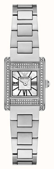Emporio Armani Genni Analog Mother of Pearl Dial Silver Steel Strap Watch for Women - AR11662