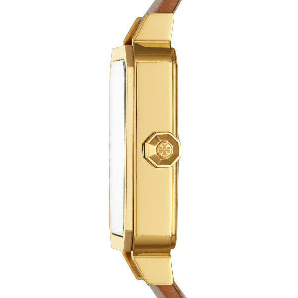 Tory Burch Robinson White Dial Brown Leather Strap Watch for Women