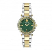 Versace Reve Analog Green Dial Two Tone Steel Strap Watch for Women - VE8B00524