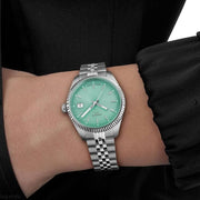Tissot Ballade Quartz Green Dial Silver Steel Strap Watch for Women - T156.210.11.091.00