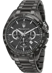 Maserati Traguardo Limited Edition Chronograph Black Dial Black Steel Strap Watch for Men - R8873612045