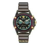 Versace Icon Active Chronograph Black Dial Black Siliconen Strap Unisex Watch - VE8P00224