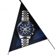 Maserati SFIDA Chronograph Blue Dial Silver Steel Strap Watch for Men - R8873640025