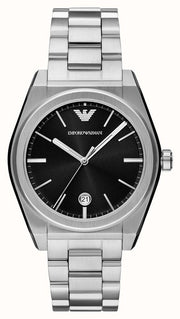 Emporio Armani Frederico Analog Black Dial Silver Steel Strap Watch for Men - AR11622
