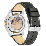 Citizen Mechanical Automatic Black Dial Black Leather Strap Watch for Men - NJ0176-10E