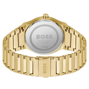 Hugo Boss Candor Black Dial Gold Steel Strap Watch for Men - 1514077