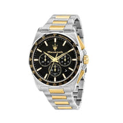 Maserati Velocità Chronograph Black Dial Two Tone Steel Strap Watch for Men - R8873652003