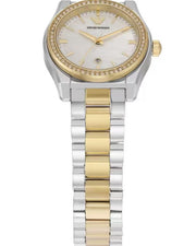 Emporio Armani Federica Mother of Pearl Dial Two Tone Steel Strap Watch for Women - AR11559